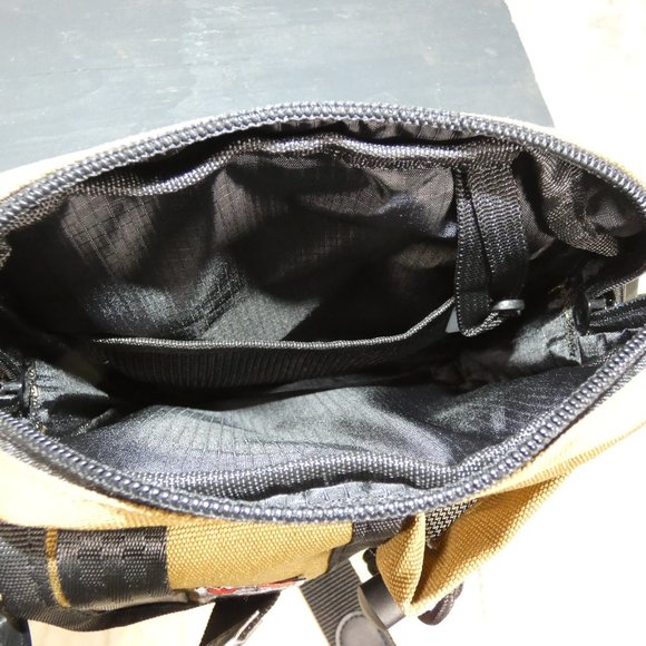 Ben Davis Waist, Shoulder Compartments Cross Body Bag Tan and Black - Picture 3 of 7